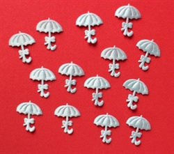  Ca. 12 - 15 stk. små  paraplyer til kort pynt.m.m. ca, 2 x 1,8 cm.
